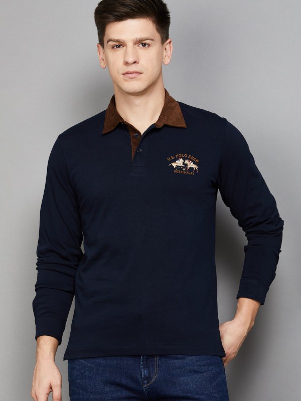 Navy Solid Polo T-shirt