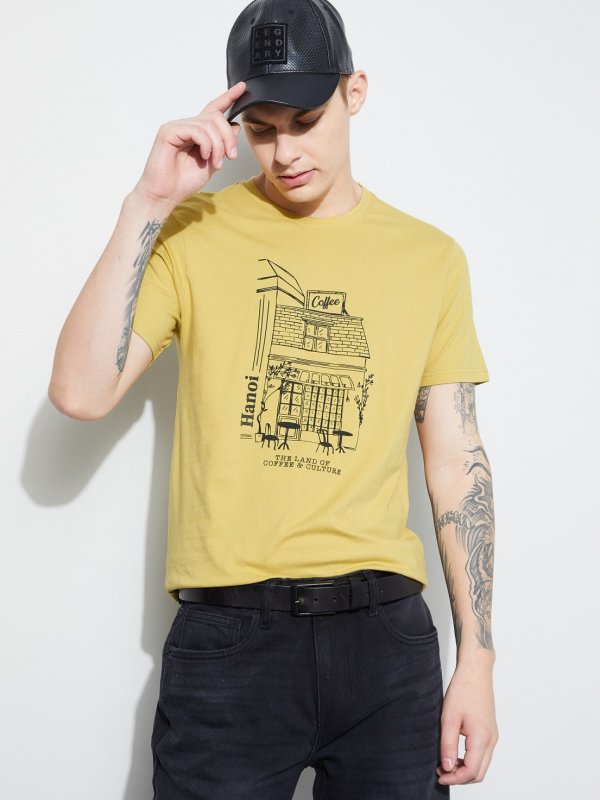 Yellow Printed T-shirt