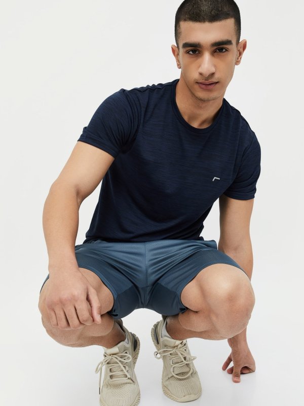 Blue Textured T-shirt