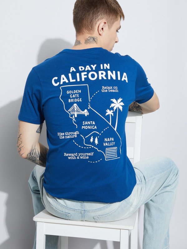 Blue Graphic Print T-shirt