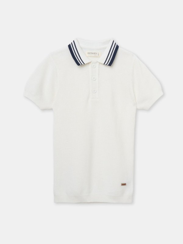 White Knit Polo T-Shirt (2-8 Years)