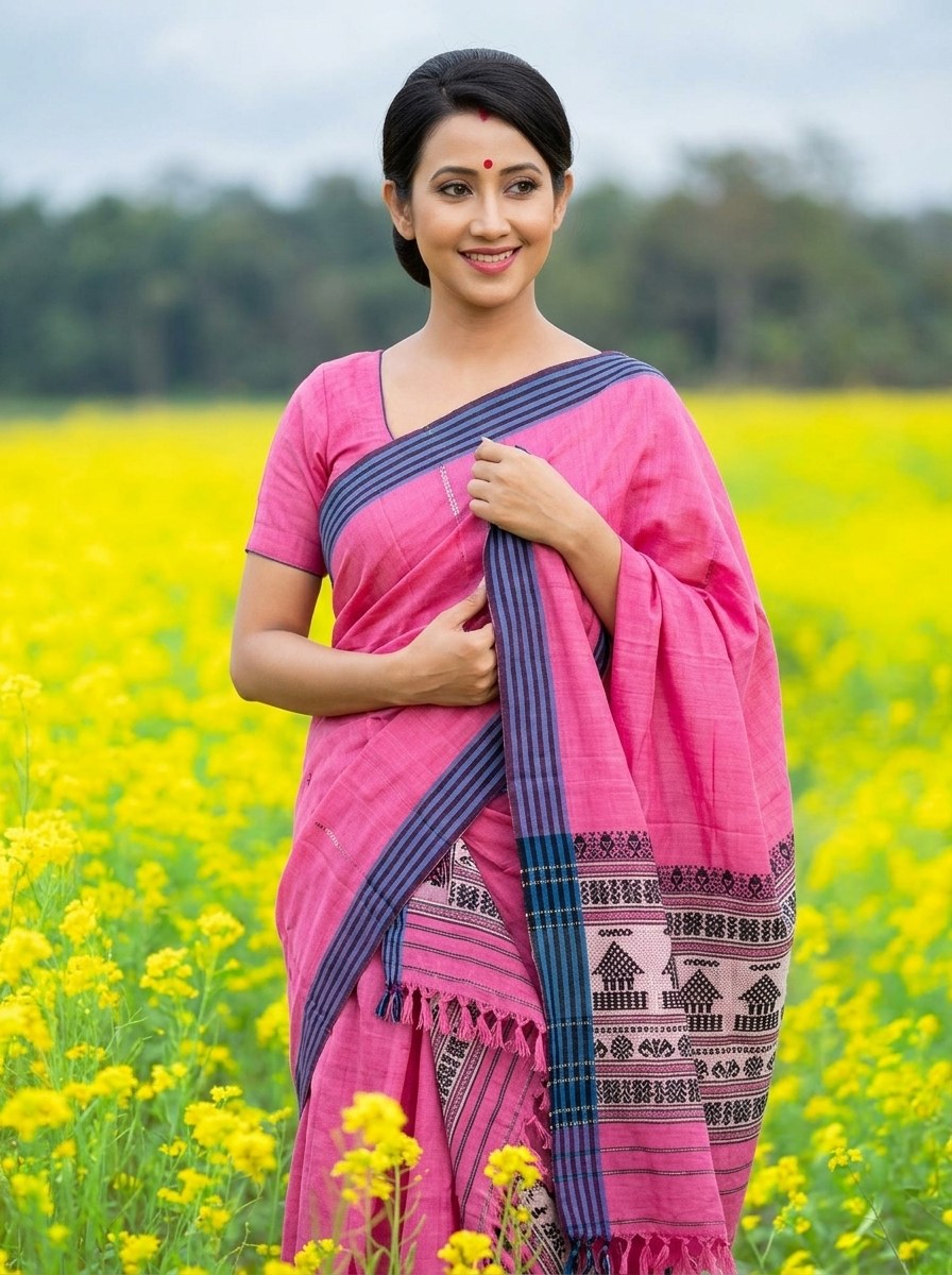 saree, worn by a model