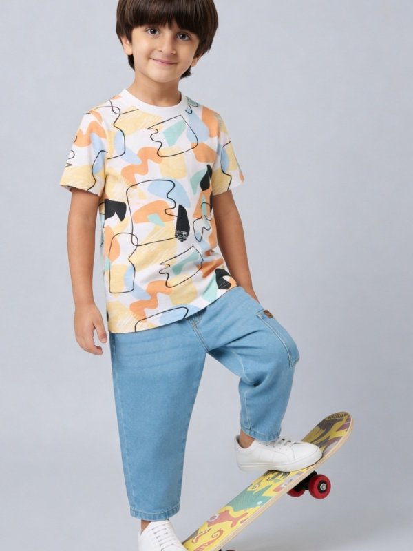 Multicoloured Abstract Print T-Shirt