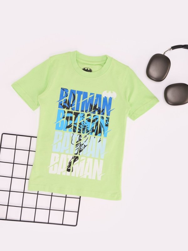 Green Printed Casual Half Sleeves Round Neck Boys Regular Fit T-Shirt