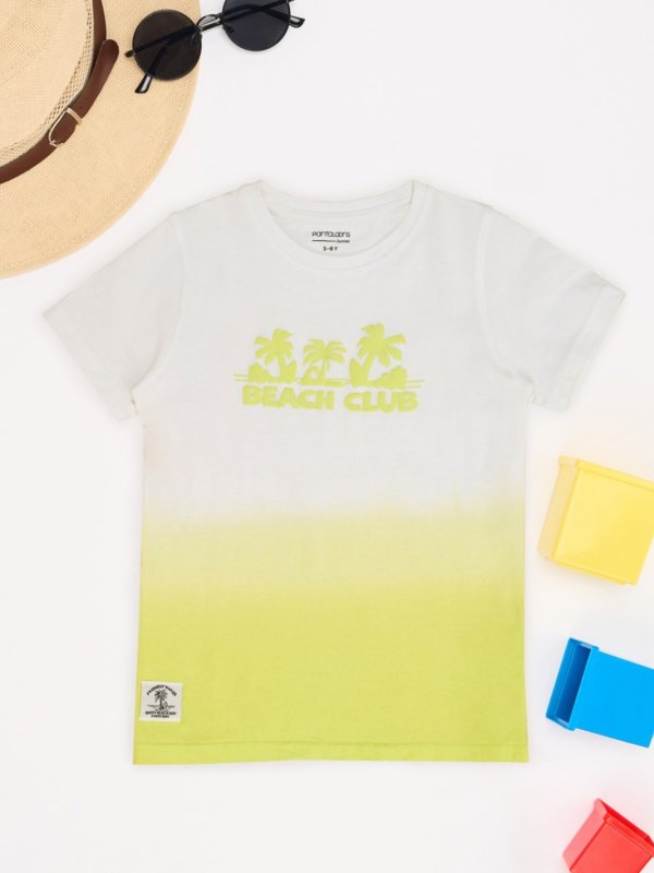 Lime Printed Casual Half Sleeves Round Neck Boys Regular Fit T-Shirt