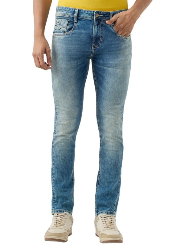 Medium Blue Solid Skinny Fit Jeans