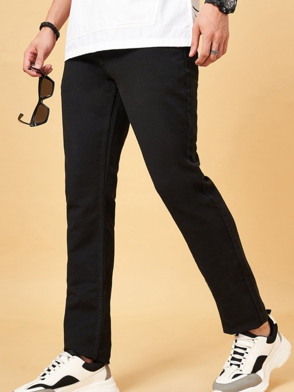 Black Knitted Slim Fit Jeans
