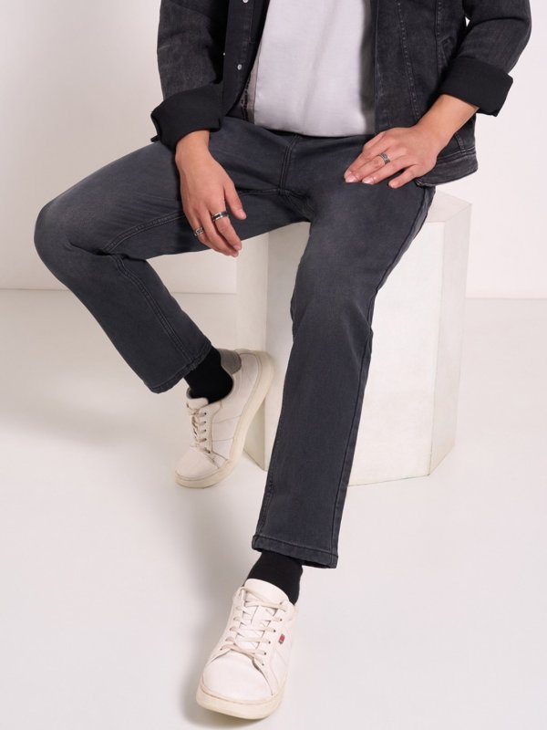 Black Solid Casual Men Slim Fit Jeans